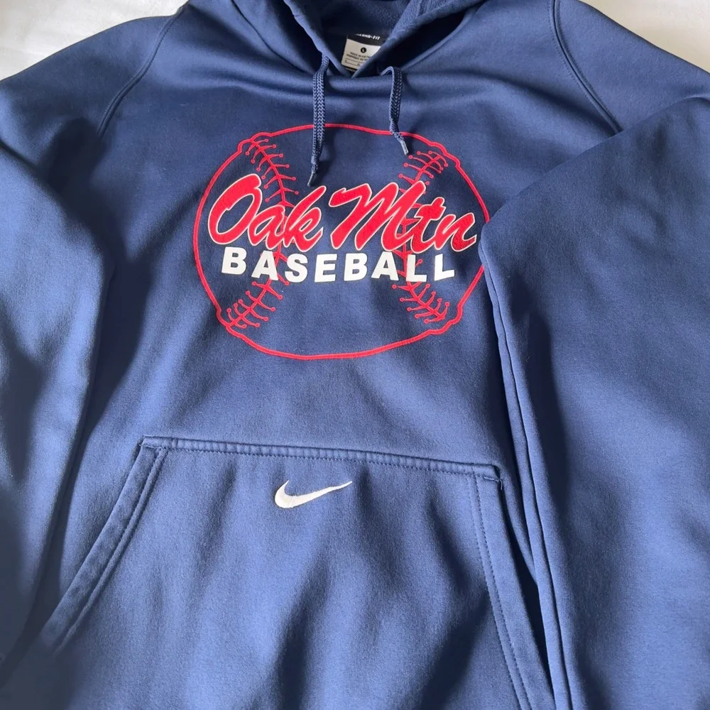 Nike Therma-FIT Oak Mountain Baseball Hoodie Navy Blue Large Sweatshirt